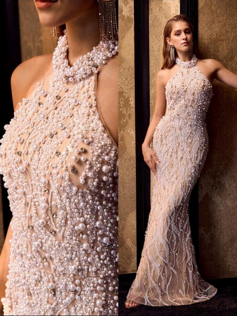 Luxurious, red-carpet glamour with a modern bridal Dress